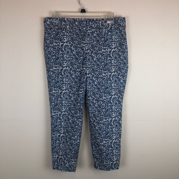LOFT Blue Patterned Marisa Fit Riviera Dress Pants - Picture 2 of 5